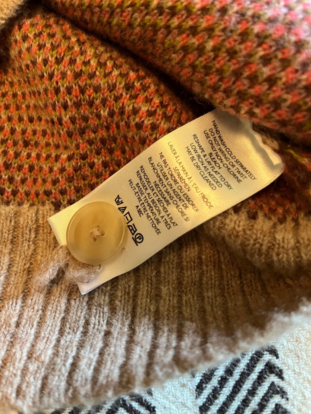 Anthropologie Taupe Floral-Print Chunky Button Cardigan with Pink & Olive - Picture 6 of 7